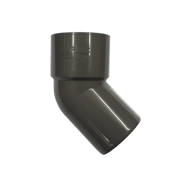 Floplast WS77GR 40mm (43mm) ABS Solvent Weld Waste System 135 Degree (45) Conversion Bend - Grey